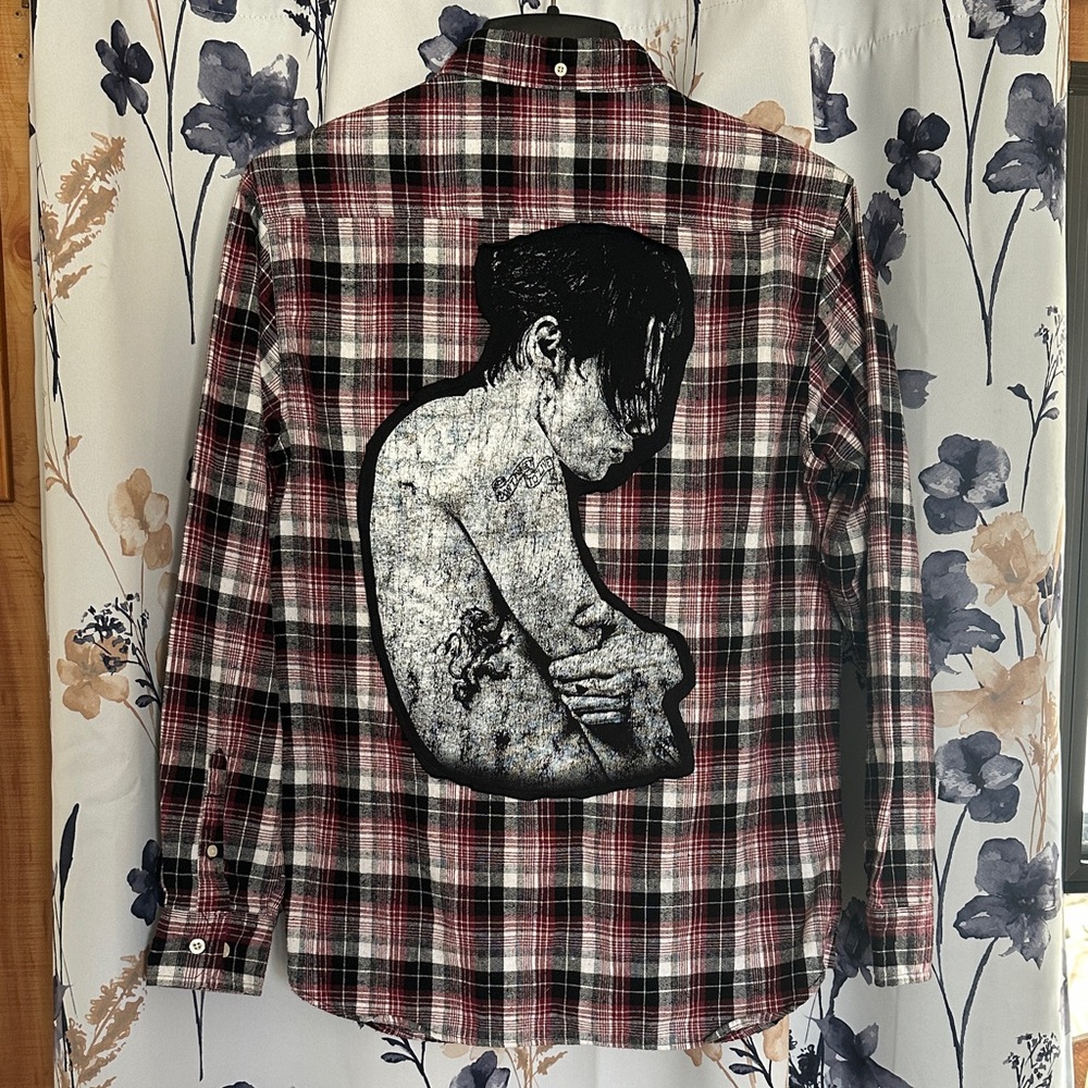 Yungblud upcycled flannel tee made by me